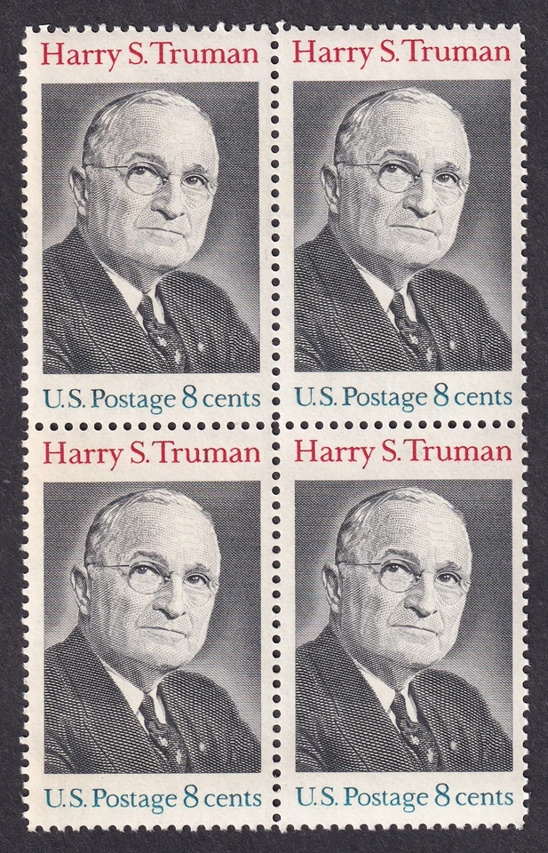 Scott #1499 Harry S Truman Block of 4 Stamps - MNH - Image 1 of 1