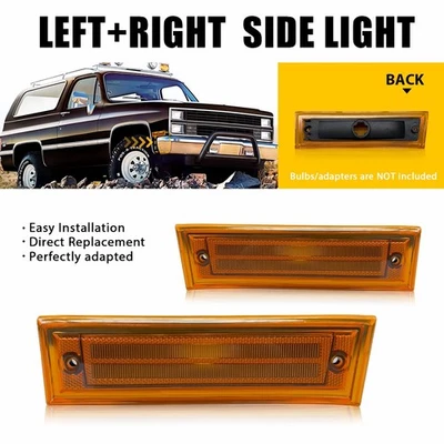 2X Carcasas de luz de marcado lateral EPU para Chevrolet GMC C1500 R3500 1981-1991 Foto 1 de 4