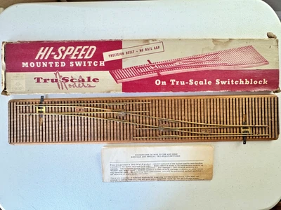 Tru-Scale HO #6 Right Hand Crossover-Brass Rails-Code 100 w/box - VGC - Image 1 of 4