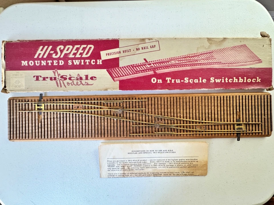 Tru-Scale HO #6 Right Hand Crossover-Brass Rails-Code 100 w/box - VGC - Image 1 of 4