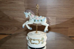 Carousel Horse working Windup Music Box Pink Blue EUC ! - Picture 1 of 11