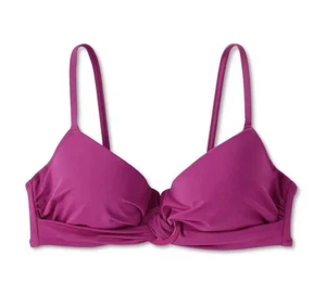 Top bikini con ferretto imbottito Shade & Shore leggero taglia 36C viola/fucsia NUOVO - Foto 1 di 11