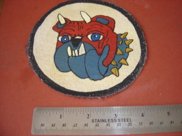 WWII  DISNEY DEVIL BULLDOG VMF 111 FIGHTER   SQDN FLIGHT PATCH - Image 1 of 1