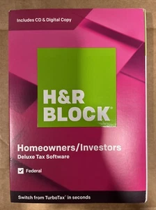 H&R BLOCK Deluxe Tax Software 2019 Homeowners/Investors - Afbeelding 1 van 2