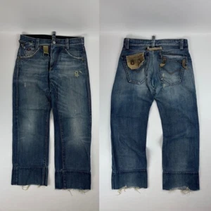 Vintage Miss Sixty 32x31 Distressed Blue Wide Leg Jeans - Picture 1 of 15