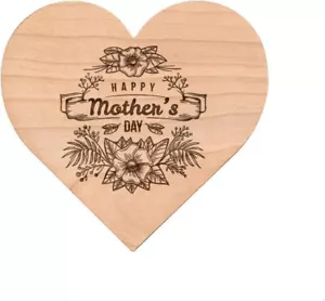 Herzliche herzförmige Holzuntersetzer - 4""x4""x1/4"" - besondere Muttertagsküste - Bild 1 von 6