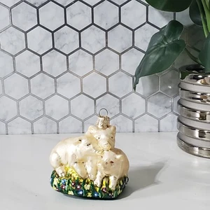 Three Little Pigs Glass Blown Christmas Ornament - Picture 1 of 11