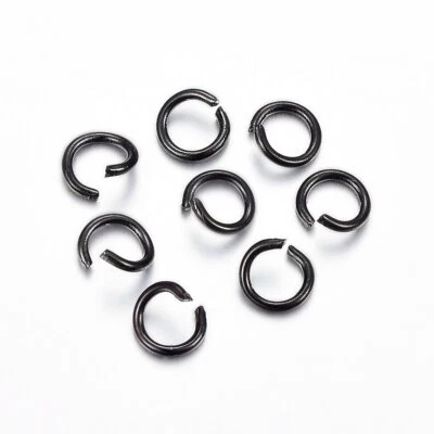 200pcs Black Stainless Steel Open Jump Rings Split Ring for Keychain Pendant DIY - Image 1 of 2