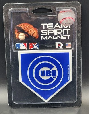 Chicago Cubs Team Spirit Magnet. 3" x 3". Shape of Home Plate Free Ship - Image 1 of 2