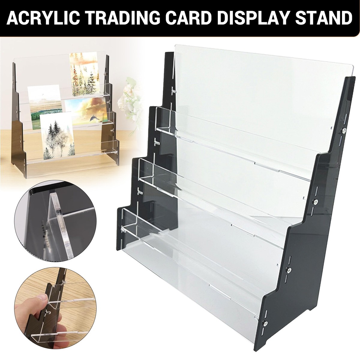 50-Pack Acrylic Card Display Stands - 2.13" Mini Easel For Sports Cards, Graded Slabs, Coins & Medals