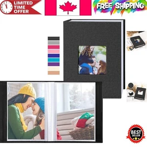 Lot de 2 albums photo compacts en lin pour photos verticales 4x6 - Capacité 100 photos - Photo 1 sur 8