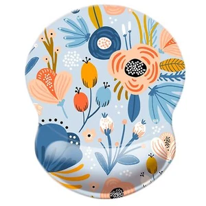 Mouse Pad with Wrist Support Ergonomic Non-Slip Mat Blue Floral Office & Desk - Picture 1 of 7