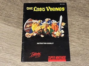 The Lost Vikings Manual de instrucciones Folleto Super Nintendo Snes Auténtico - Imagen 1 de 4