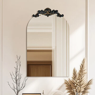 95/125CM Tall Vintage Mirror Baroque Arch Mirror for Wall Metal Embossed Framed - Image 1 of 4