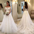 Half Sleeves Wedding Dresses Lace Appliques Vintage A Line Tulle Bridal Gowns