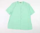 Gypsy Rose Womens Green Polyester Basic Blouse Size 20 Round Neck - Shoulder Pad