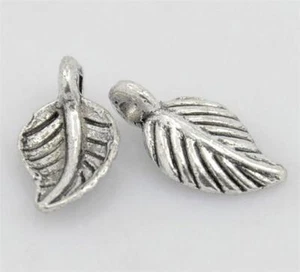 20 TIBETAN SILVER SMALL LEAF CHARMS PENDANTS 14mm TOP QUALITY C94 - Picture 1 of 3