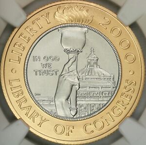 2000-W Library of Congress $10 Commem NGC MS70