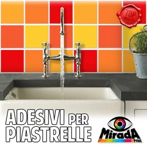 ADESIVI MURALI PER PIASTRELLE IN PVC arancio giallo design arredo cucina bagno - Imagen 1 de 14