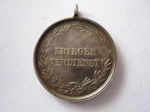 Antique German KRIEGER VERDIENST Prussia Merit Silver Medal 1872 - Picture 1 of 7