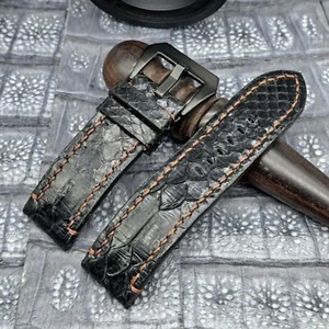 24mm/24mm Exotic Leather Watch Band Bespoke Vintage Minimalist Design - Picture 1 of 12