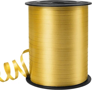 Gold Curling Ribbon, Balloon String 500 Yard for Gift Wrapping, Curly Ribbons, 3 - Picture 1 of 6