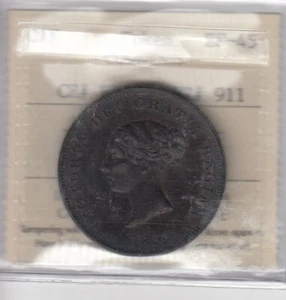 Br. 911 New Brunswick 1854 One Penny Token - CH#NB2B1 - ICCS EF-45   SC3 - Picture 1 of 2