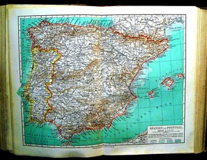 1900 Antiker Druck.SPANIEN Und PORTUGAL.KARTE - SPANIEN UND PORTUGAL.MEYERS.ETNA - Bild 1 von 1