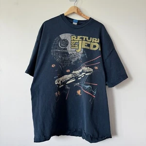 VTG Star Wars Tee Men's 3XLT Return of the Jedi Death Star Millenium Falcon FLAW - Picture 1 of 6