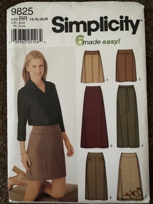 UNCUT Vintage 2001 Simplicity pattern #9825 - Slim, A-line Skirts - Sz: 14-20 - Image 1 of 3
