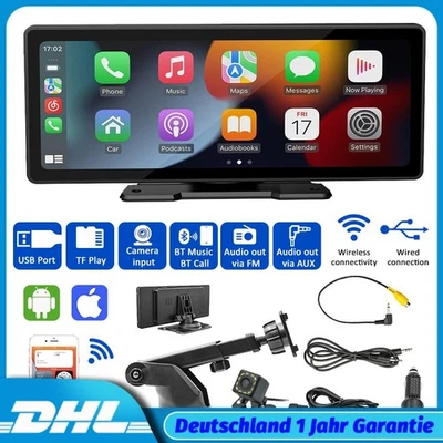 10.26" Universal Autoradio Display Apple CarPlay Auroid Auto Wireless Kamera - Bild 1 von 4