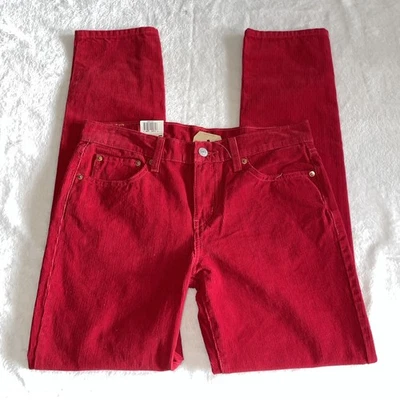 Pantalones de pana Levi’s Sculpt Boyfriend tiro medio rojos para mujer talla 27X30 nuevos con etiquetas Foto 1 de 4