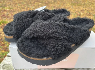 NUEVO EN CAJA PAPILLIO “Daytona” (40/9) Peluche estrecho negro entrecruzado de lana de oveja Foto 1 de 4