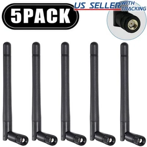LOTE DE 5 Antenas RP-SMA para Router Inalámbrico WiFi 2.4GHz/5Ghz o Tarjeta (Negro) - Imagen 1 de 6