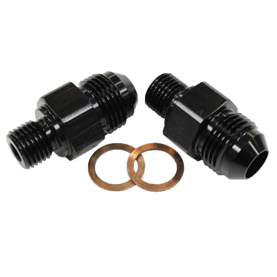 Aeroflow Th400 Trans Fitting -8 X 1/4 Black 1/4" Straight NPSM Af375-08blk Af37