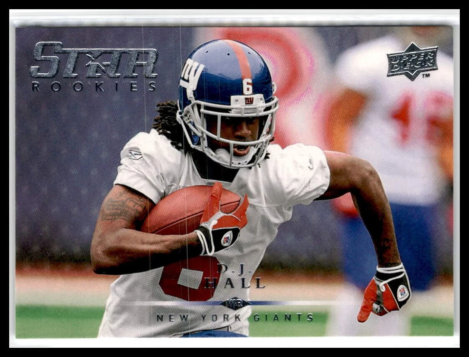 DJ Hall 2008 Upper Deck #222 RC Rookie New York Giants - Image 1 of 2