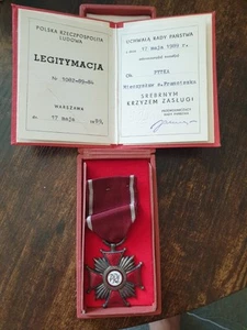 Polish Cross of Merit Decorative Set Gold, Silver, Bronze with Documentation - Picture 1 of 1