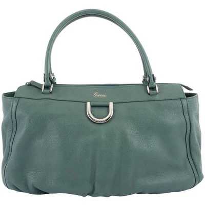 Auth GUCCI Abbey Tote Shoulder Bag 341491 Green Leather Reuse Used Pre-owned - Image 1 of 4