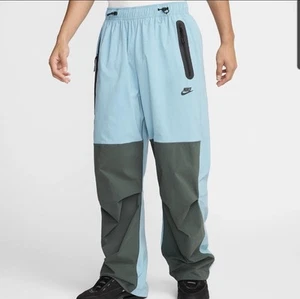 Nike Tech Woven Men's Size XL Denim Turquoise Vintage Green Oversized Pants - Picture 1 of 8