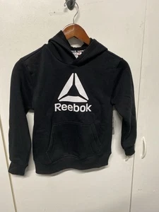 Boys Hoodie Reebok Black Pullover Cotton/Polyester - New With Tags Size XS (4/5) - Picture 1 of 8