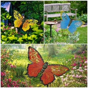 Butterfly Garden Stake Decorative Butterfly Yard Stake, Cute Insect Decor Metal - Picture 1 of 21