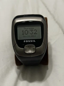 Fossil FX-2001 Gray Unisex Silicone Band Digital Dial Smart watch LCD PDA - Picture 1 of 4
