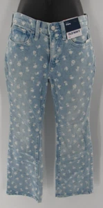 Old Navy Flare Jeans Youth Girls Size 14 High Rise Adjust Floral Print New NEW - Picture 1 of 5