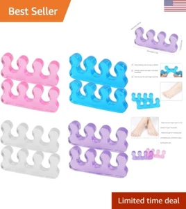 Soft Gel Toe Separators - 4 Colors, 4 Pairs - Pedicure Tools for Nail Polish - Picture 1 of 9