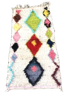 Morocco Antique handmade Carpet. Vintage Berber multicolore AZNAGHI  rug - Picture 1 of 5