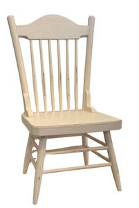 Vintage Miniature Wooden Chair - Rustic Cream Finish, Spindle Back, 11.5" Tall - Picture 1 of 7
