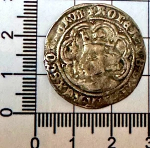 X371: Roberto II Groat Medievale in Argento Martellato - Edimburgo, Old Tickets, S.5131 - Foto 1 di 4