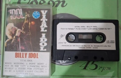 Billy Idol "Vital Idol" Rare Peruvian Cassette - Image 1 of 3