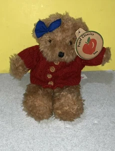 8" Papel Classics Brown Teddy Bear Named Betsy Stuffed Plush In Red Sweater - Picture 1 of 2