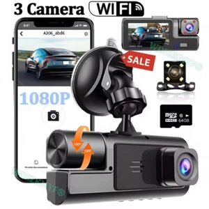 3Camera Dash Cam For Car Camera 1080P Video Recorder WIFI Car DVR Front Rearview - Picture 1 of 7